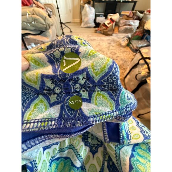 Dakini Blue Green Paisley Dress Size XS Sleeveless Sheath Resort Beach Vacation - Picture 8 of 9